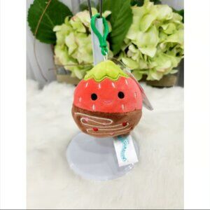 NWT Squishmallow 3.5” Valentines Scarlet Chocolate Strawberry Clip On Keychain